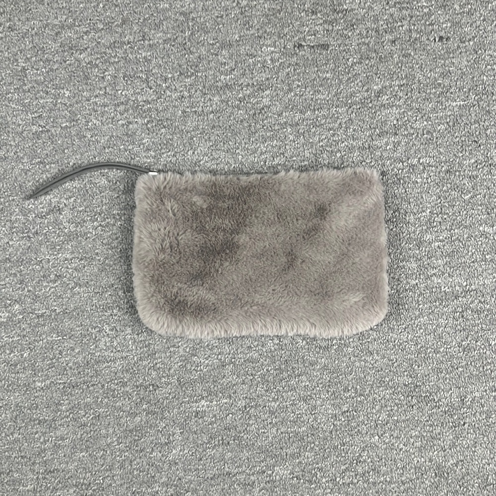 BANANA REPUBLIC Fur Clutch Pouch Grey